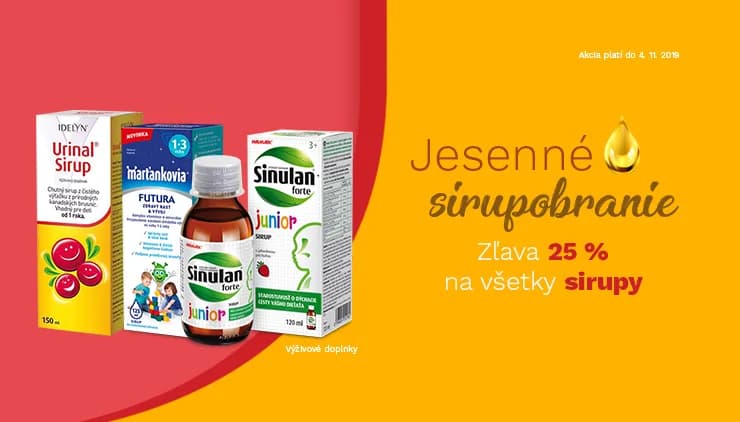 Jesenné SIRUPOBRANIE - zľava 25%