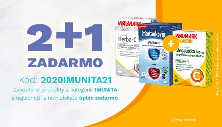 2+1 zdarma na vybrané výživové doplnky